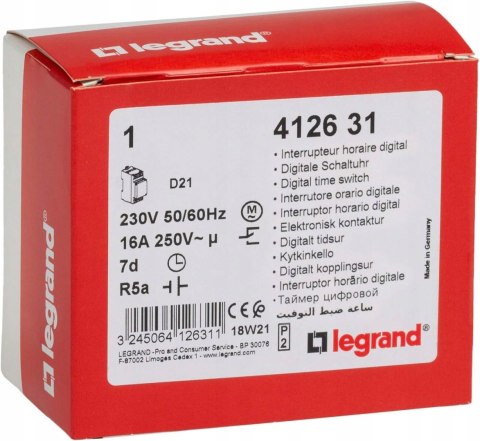 Programator czasowy Legrand 412631 Programator czasowy Legrand 412631