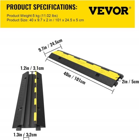 VEVOR Mostek kanał kablowy 3 szt.101 x 25 x 5 cm VEVOR Mostek kanał kablowy 3 szt.101 x 25 x 5 cm