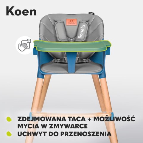 LIONELO Koen 2 w 1 krzesełko do karmienia, nowoczesny design LIONELO Koen 2 w 1 krzesełko do karmienia, nowoczesny design