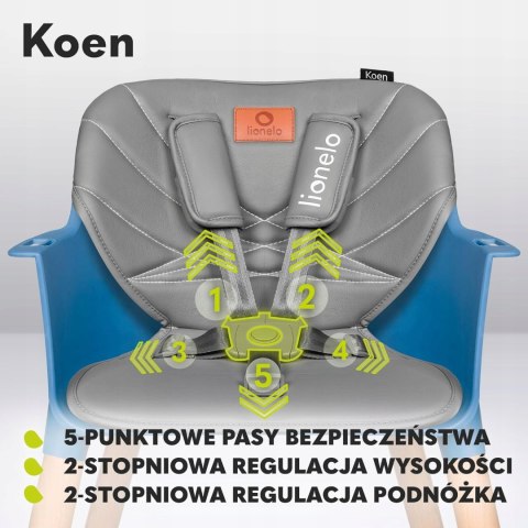 LIONELO Koen 2 w 1 krzesełko do karmienia, nowoczesny design LIONELO Koen 2 w 1 krzesełko do karmienia, nowoczesny design
