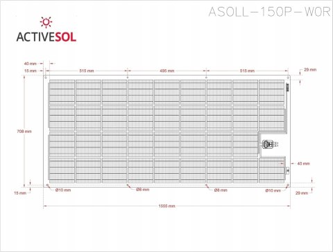 Polikrystaliczny panel słoneczny Activesol 150 W Polikrystaliczny panel słoneczny Activesol 150 W