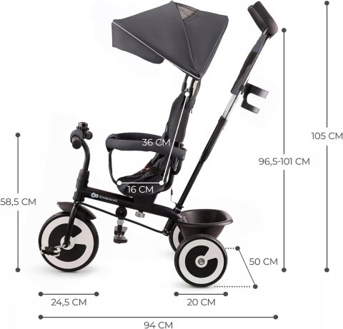 ROWEREK TRÓJKOŁOWY Aston Kinderkraft Szary ROWEREK TRÓJKOŁOWY Aston Kinderkraft Szary