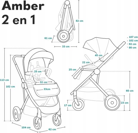 Wózek Lionelo Amber 2w1 Grafit Wózek Lionelo Amber 2w1 Grafit