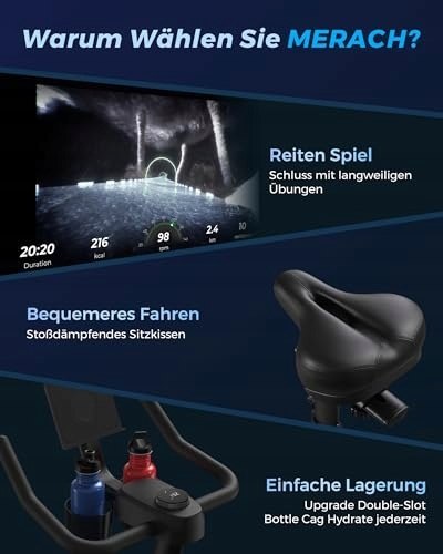 MERACH Rower domowy, spinning bike cichy z ulepszonym monitorem LCD, MERACH Rower domowy, spinning bike cichy z ulepszonym monitorem LCD,