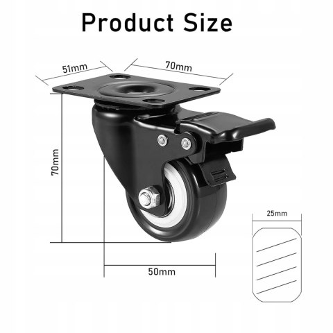 Zestaw Kółek Meblowe Kółka 50 mm 4 szt. Zestaw Kółek Meblowe Kółka 50 mm 4 szt.
