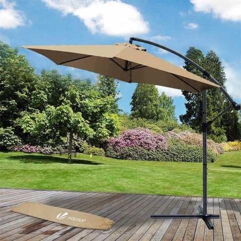 Parasol z wysięgnikiem Vounot beżowy 300 x 250cm Parasol z wysięgnikiem Vounot beżowy 300 x 250cm