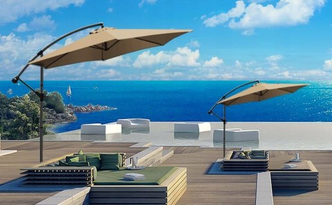 Parasol z wysięgnikiem Vounot beżowy 300 x 250cm Parasol z wysięgnikiem Vounot beżowy 300 x 250cm