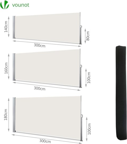 VEVOR Markiza Boczna 140 x 300cm Wysuwany Parawan VEVOR Markiza Boczna 140 x 300cm Wysuwany Parawan