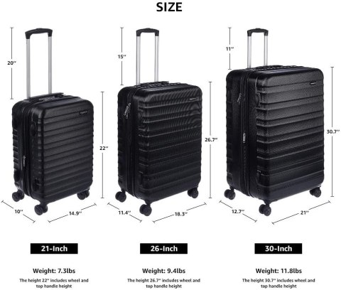 WALIZKA TWARDA KABINOWA AMAZON BASICS 36 L 55 CM WALIZKA TWARDA KABINOWA AMAZON BASICS 36 L 55 CM