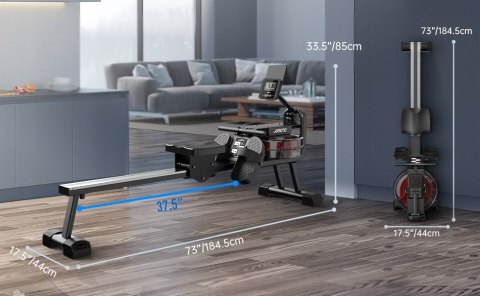 Wioślarz JOROTO MR23 składany z oporem wodnym, 150 kg, Bluetooth Wioślarz JOROTO MR23 składany z oporem wodnym, 150 kg, Bluetooth