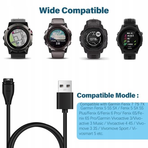 2x Ładowarka Kabel USB do Garmin Fenix 5 5S 5X 6 6S 6X 7 2x Ładowarka Kabel USB do Garmin Fenix 5 5S 5X 6 6S 6X 7
