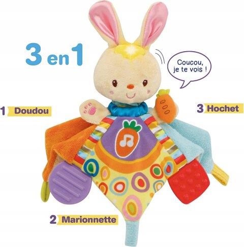 Grzechotka króliczek z dźwiękiem Vtech j.francuski Grzechotka króliczek z dźwiękiem Vtech j.francuski