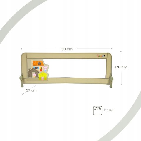 Barierka Asalvo do łóżeczka 150 cm Barierka Asalvo do łóżeczka 150 cm