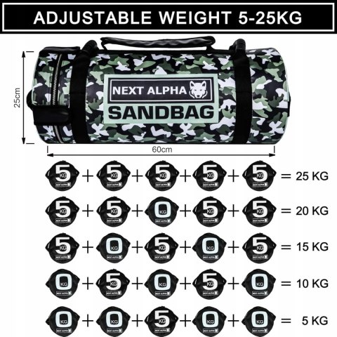 Worek Torba obciążeniowa do treningu NEXT ALPHA SANDBAG 5-25kg Worek Torba obciążeniowa do treningu NEXT ALPHA SANDBAG 5-25kg