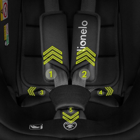 Fotelik samochodowy Lionelo z ISOFIX BASTIAAN I-size black red Fotelik samochodowy Lionelo z ISOFIX BASTIAAN I-size black red