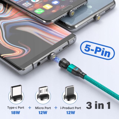 Magnetyczny kabel szybka ładowarka USB do ładowania telefonu 360° 4szt Magnetyczny kabel szybka ładowarka USB do ładowania telefonu 360° 4szt