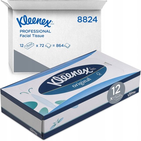Kleenex chusteczki kosmetyczne, 12 opakowań x 72 sztuki Kleenex chusteczki kosmetyczne, 12 opakowań x 72 sztuki