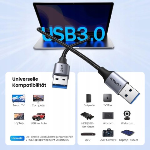 UGREEN Kabel USB 3.0 USB-A Męski-Męski 2A 0,5m UGREEN Kabel USB 3.0 USB-A Męski-Męski 2A 0,5m