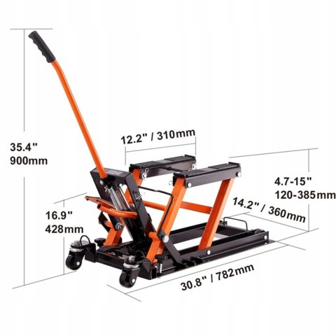 Podnośnik Motocyklowy Hydrauliczny 680kg Stalowy Stojak Nożycowy Winda Podnośnik Motocyklowy Hydrauliczny 680kg Stalowy Stojak Nożycowy Winda