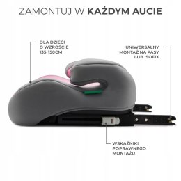 Kinderkraft i-Boost fotelik, podkładka samochodowa ISOFIX 15-36 kg Różowy
