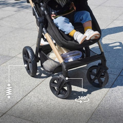 Wózek dziecięcy wielofunkcyjny 4w1 MOOV 2 z fotelikiem MINK PRO baza beżowy