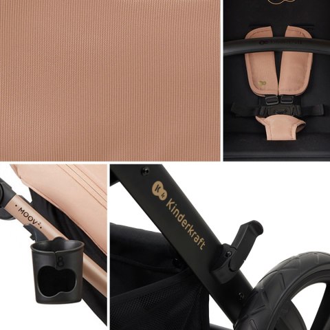 Wózek dziecięcy wielofunkcyjny 4w1 MOOV 2 z fotelikiem MINK PRO baza beżowy