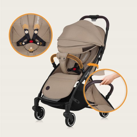 Wózek spacerowy do 22 kg Torba Akcesoria LIONELO LO-JULIEONE BEIGE SAND