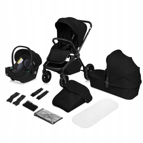 Wózek spacerowy gondola fotelik LIONELO LO-MIKA PLUS 3IN1 BLACK ONYX Wózek spacerowy gondola fotelik LIONELO LO-MIKA PLUS 3IN1 BLACK ONYX