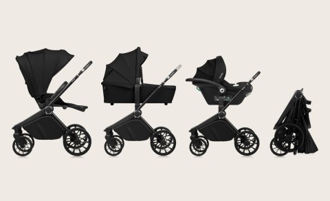 Wózek spacerowy gondola fotelik LIONELO LO-MIKA PLUS 3IN1 BLACK ONYX Wózek spacerowy gondola fotelik LIONELO LO-MIKA PLUS 3IN1 BLACK ONYX
