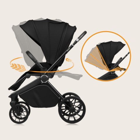 Wózek spacerowy gondola fotelik LIONELO LO-MIKA PLUS 3IN1 BLACK ONYX Wózek spacerowy gondola fotelik LIONELO LO-MIKA PLUS 3IN1 BLACK ONYX