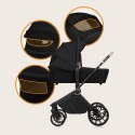 Wózek spacerowy gondola fotelik LIONELO LO-MIKA PLUS 3IN1 BLACK ONYX