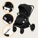Wózek spacerowy gondola fotelik LIONELO LO-MIKA PLUS 3IN1 BLACK ONYX