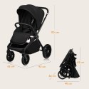 Wózek spacerowy gondola fotelik LIONELO LO-MIKA PLUS 3IN1 BLACK ONYX