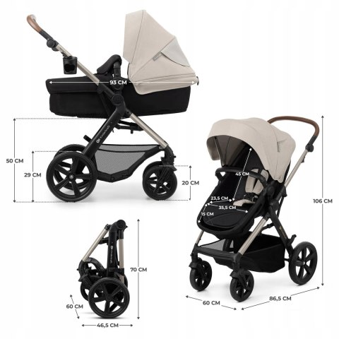 Kinderkraft Wózek wielofunkcyjny 3w1 MOOV 2 z fotelikiem MINK PRO szary Kinderkraft Wózek wielofunkcyjny 3w1 MOOV 2 z fotelikiem MINK PRO szary