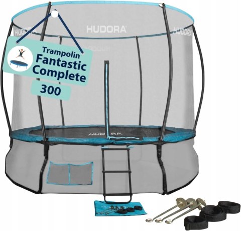 Trampolina Hudora Fantastic Complete 300 cm, drabinka Trampolina Hudora Fantastic Complete 300 cm, drabinka