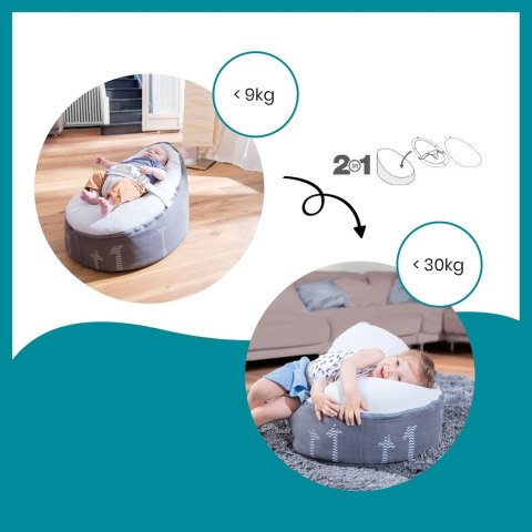 Babymoov Doomoo Nid Pufa leżaczek Giraf Grey 0m+ Babymoov Doomoo Nid Pufa leżaczek Giraf Grey 0m+