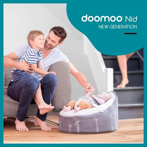 Babymoov Doomoo Nid Pufa leżaczek Giraf Grey 0m+ Babymoov Doomoo Nid Pufa leżaczek Giraf Grey 0m+