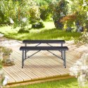 Relaxdays Ławka ogrodowa kempingowa 2szt 100cm czarny