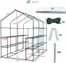Szklarnia Ogrodowa Foliowa VOUNOT 143 x 215 x 195 cm