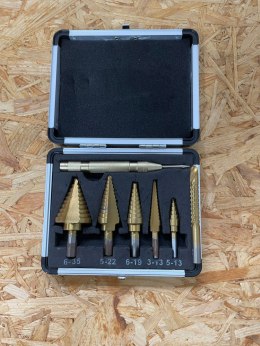 Flintronic Titanium 5-częściowy zestaw wierteł stopniowych, HSS, spirala