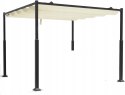 VOUNOT 3x3m Metalowa pergola z rozsuwanym dachem, altana z daszkiem