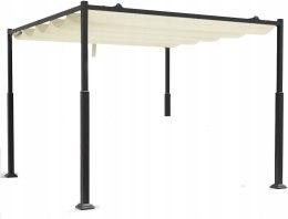 VOUNOT 3x3m Metalowa pergola z rozsuwanym dachem, altana z daszkiem