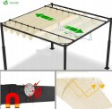VOUNOT 3x3m Metalowa pergola z rozsuwanym dachem, altana z daszkiem