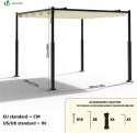 VOUNOT 3x3m Metalowa pergola z rozsuwanym dachem, altana z daszkiem