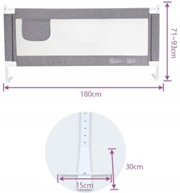 BARIERKA ZABEZPIECZAJĄCA Zehnhase 180 x 76 cm odcienie szarości 1szt