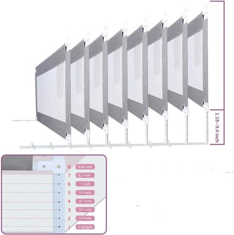 BARIERKA ZABEZPIECZAJĄCA Zehnhase 180 x 76 cm odcienie szarości 1szt BARIERKA ZABEZPIECZAJĄCA Zehnhase 180 x 76 cm odcienie szarości 1szt