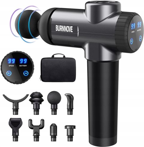 BURNNOVE Elektryczny Pistolet do Masażu Głębokiej Tkanki LED