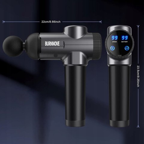 BURNNOVE Elektryczny Pistolet do Masażu Głębokiej Tkanki LED