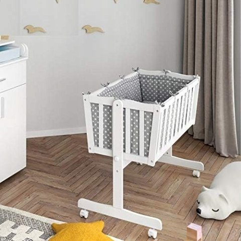 Łóżeczko bujane z baldachimem Star Ibaby Dreams Canopy Stars Grey Łóżeczko bujane z baldachimem Star Ibaby Dreams Canopy Stars Grey