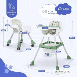 KRZESEŁKO DO KARMIENIA MOBICLINIC FOREST 2w1 BIAŁO-ZIELONY